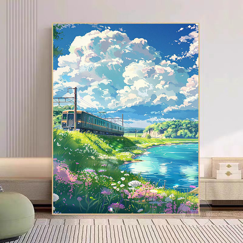 宫崎骏的夏天！数字油画DIY太上头了！治愈系小清新风景画怎么画