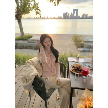 Fried chicken omni jejuna striped sweater v-neck