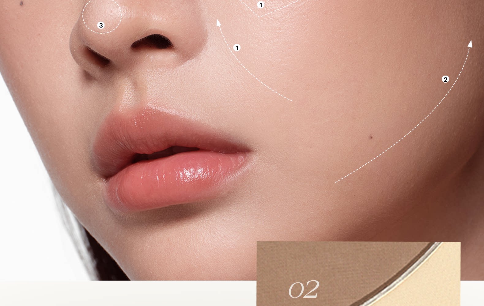 木柯诗 三色修容盘  哑光高光一体盘  化妆师专用鼻影阴影侧影  01#  9g