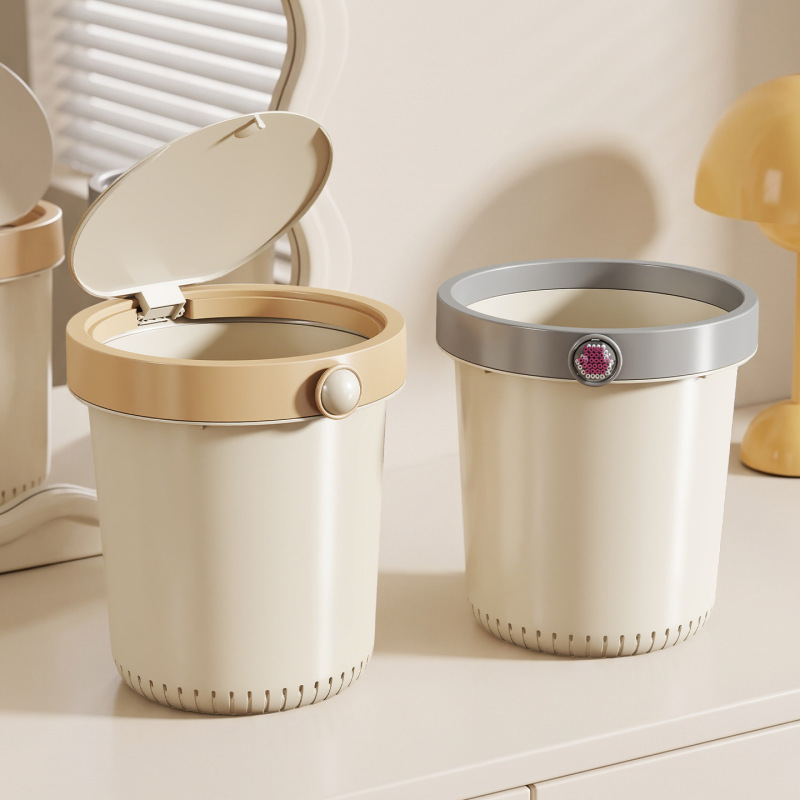 Large Capacity Household Trash Can with Lid, Flip-Top, Open-Top, and Press-Ring Style, Thickened Waste Paper Bin for Living Room and Bathroom Large Capacity Household Trash Can with Lid, Flip-Top, Open-Top, and Press-Ring Style, Thickened Waste Paper Bin for Living Room and Bathroom
