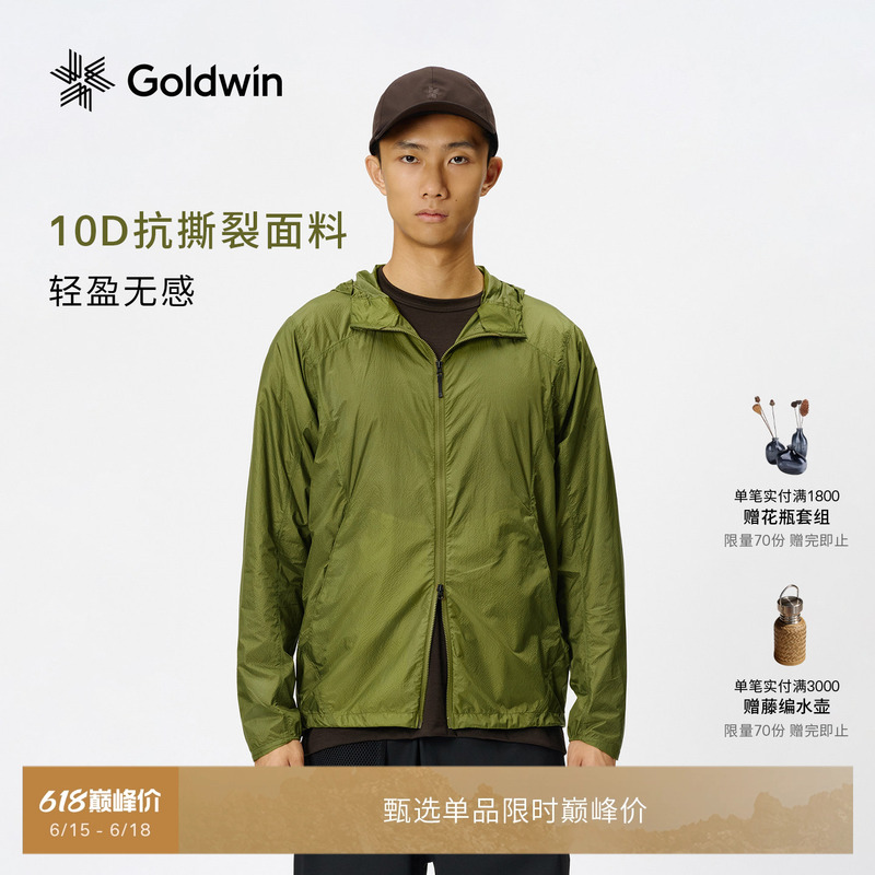 【130Bpm】Goldwin Summer Lightweight Water-Repellent Jacket, Packable Outdoor Jacket, Unisex