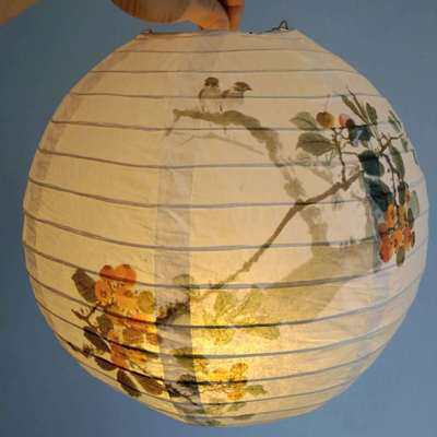 Китайский фонарик 1pc printed flower round paper lantern wedding birthday part