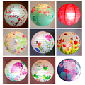 Китайский фонарик 1pc printed flower round paper lantern wedding birthday part