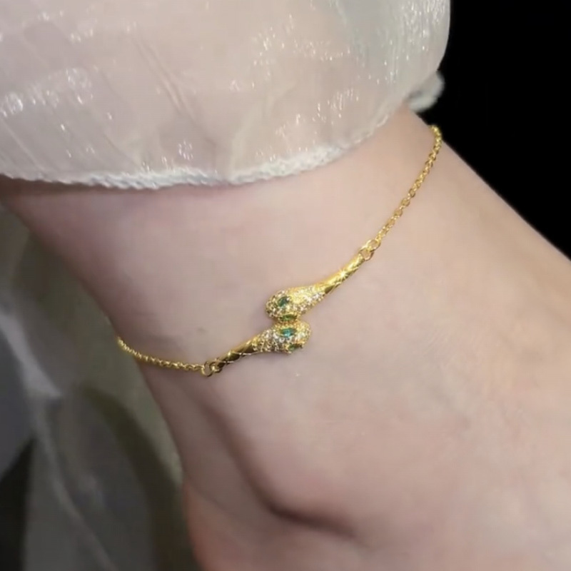 Internet-Famous Titanium Steel Snake Anklet, Extended Version, Non-Fading, Elegant, Light Luxury, High-End Accessory, Niche Design, New Style