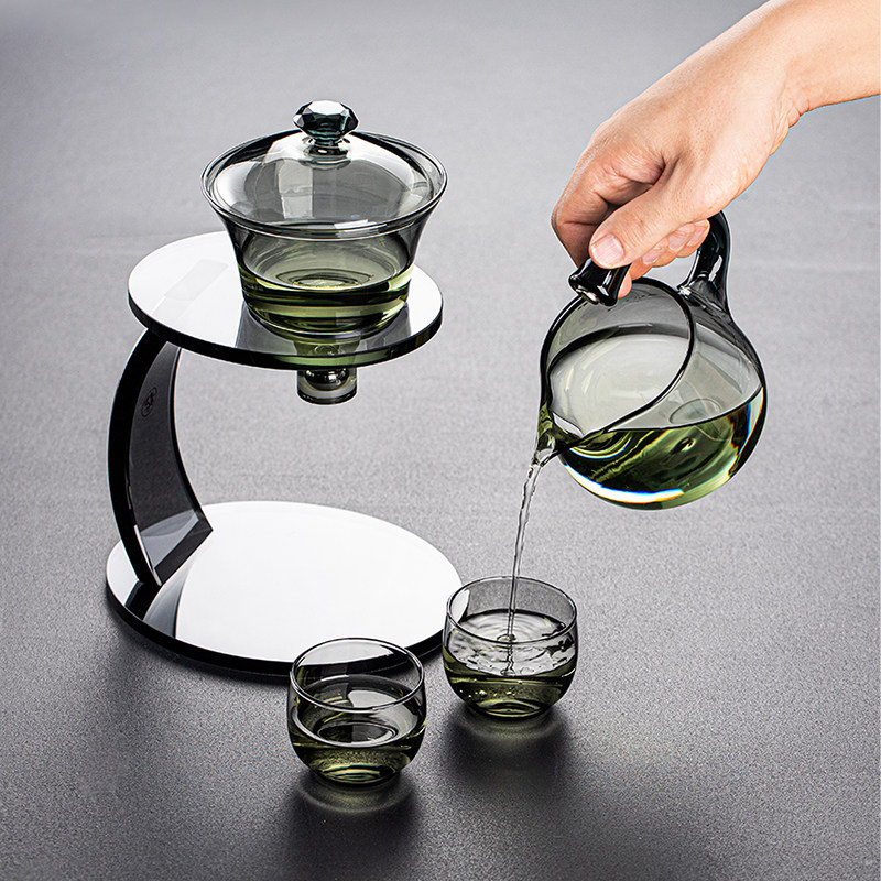 Glass Semi-Automatic Tea Set Combination for Lazy People, Household Induction Teapot, Tea Brewing Artifact, Kung Fu Tea Cup