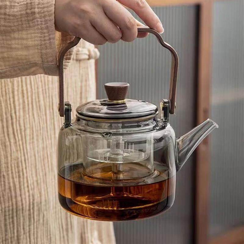 Thickened High-Temperature Resistant Glass Teapot for Boiling Water, Large Capacity Electric Ceramic Stove Teapot, Handle Teapot, Steaming Teapot