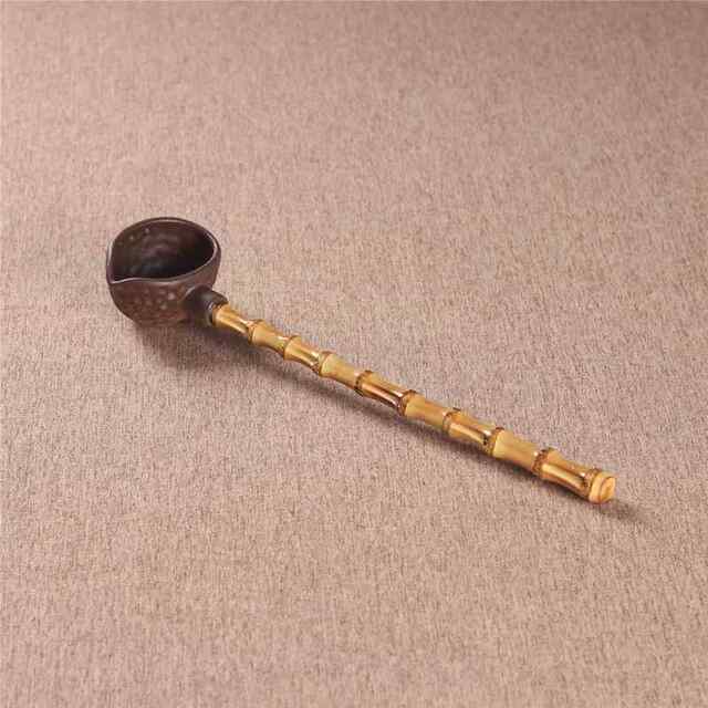 Kiln boiled tea dry brewing bowl tea spoon accessories Japanese Kung Fu tea set tea brewing device long-handled bamboo tea spoon tea ceremony scooping water