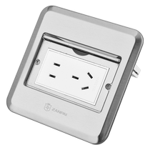 Stainless steel floor socket waterproof single-door flip-top hidden floor socket five-hole telephone network ground socket