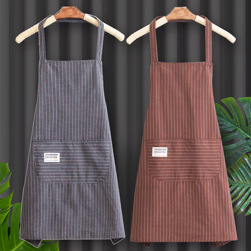 Summer Pure Cotton Apron for Kitchen Use, 2026 New Style, Fashionable for Cooking, Popular Online, Catering-Specific, Waterproof and of Good Quality
