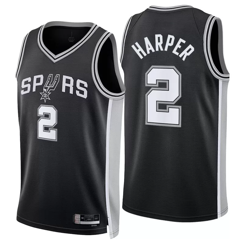 Футболка баскетбольная Spurs 25-26 Джерси №1 Венбан Яма 4 Фокс 3 Келден Вассел Униформа фан-издание штаны