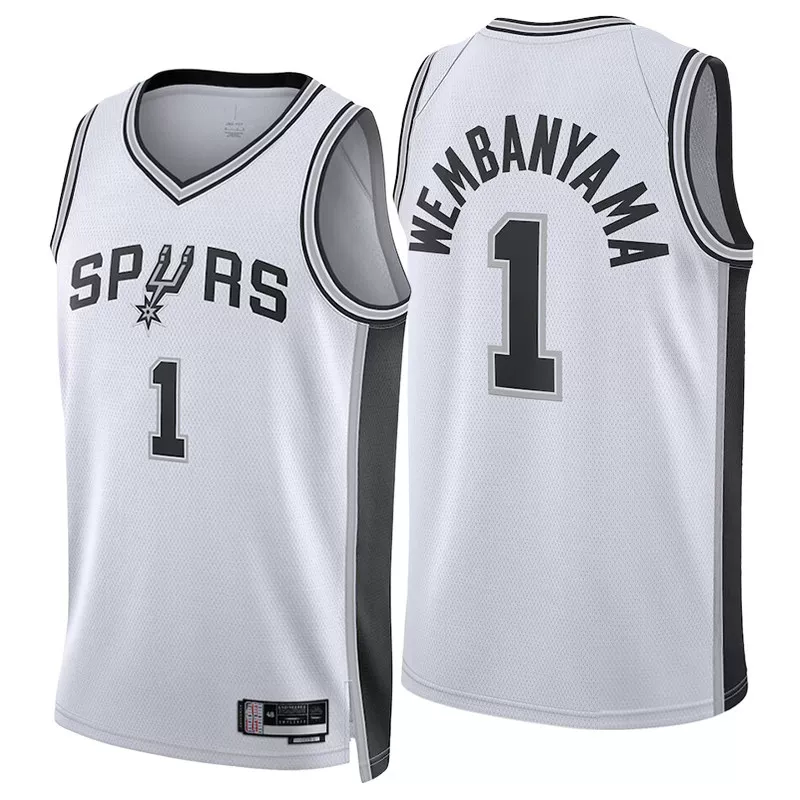 Футболка баскетбольная Spurs 25-26 Джерси №1 Венбан Яма 4 Фокс 3 Келден Вассел Униформа фан-издание штаны