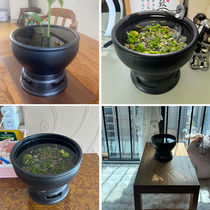 Old Beijing fish 17-20 cm high-gloss black pottery fish basin ancient method of fish farming desktop small ornaments fish basin home