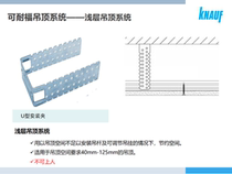 Knauf keel accessories support wall sawtooth ceiling system 500 installed shallow 60U type installation fixing clip