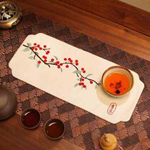 Embroidery handmade diy material package simple production self-embroidered tea coaster insulation new Chinese tea table fabric embroidery