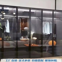 Sideboard aluminum alloy cabinet custom mirror door outer frame cabinet door balcony stove black and gray custom home wine cabinet