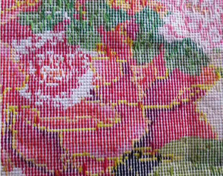 Cross stitch handmade xong nở hoa đang nở hoa hoa mẫu đơn sắc nét hai mét tranh phòng khách mới - Công cụ & phụ kiện Cross-stitch