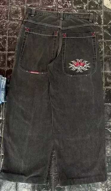 JNCO JEANS Y2K HARAJUKU хип-хоп тигр графика ретро черные