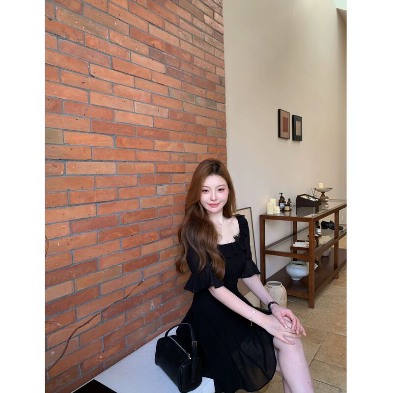 Sza【Sunset Evening Breeze】 Summer French-Style Ruffled Bell-Sleeve Waist-Cinching Slimming Dress A-3177 Sza【Sunset Evening Breeze】 Summer French-Style Ruffled Bell-Sleeve Waist-Cinching Slimming Dress A-3177