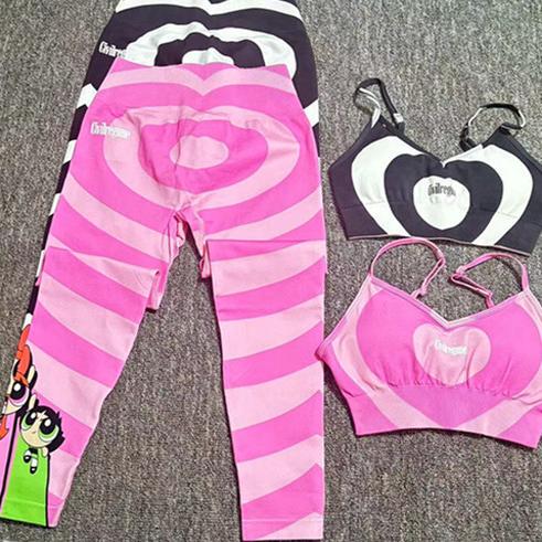 New Love Yoga Sports Powerpuff Girls Training Fitness Wear Running Sports Shockproof Fitness Suit New Love Yoga Sports Powerpuff Girls Training Fitness Wear Running Sports Shockproof Fitness Suit