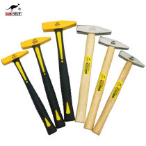 Electricians hammer with wooden handle square hammer flat head hand hammer geological fitter sheet metal duckbill mini welding hammer rubber handle