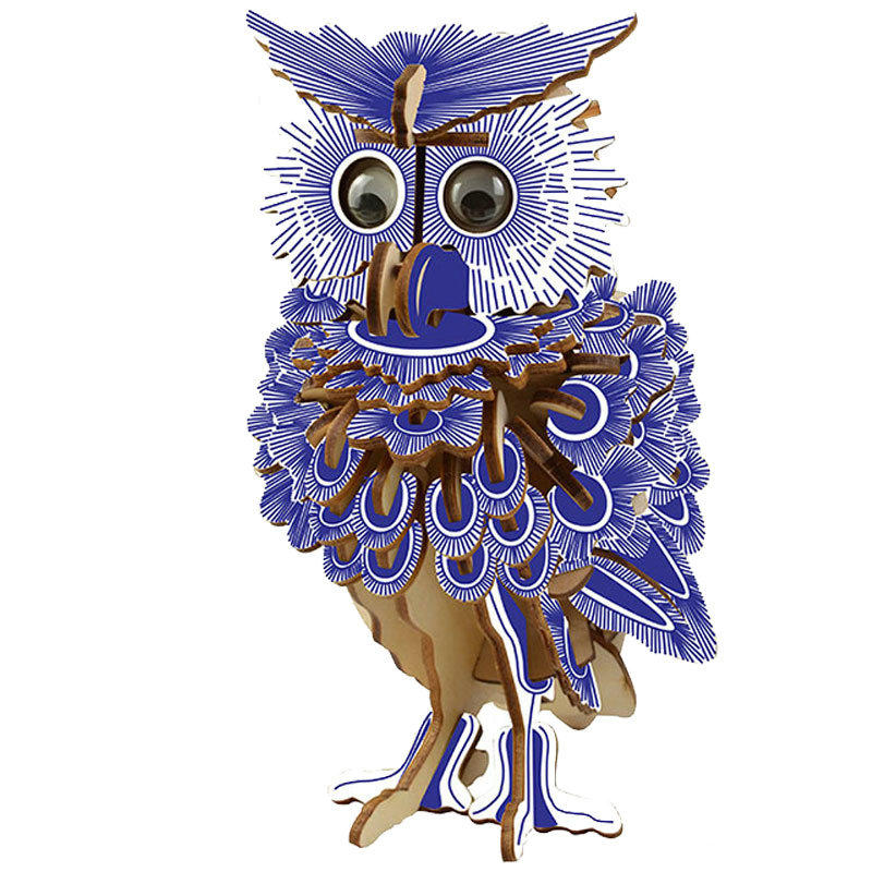 Woody Puzzle Gift 3d Solid Animal Wood Puzzle Model Intelligence Toy Wooden Building Block Owl