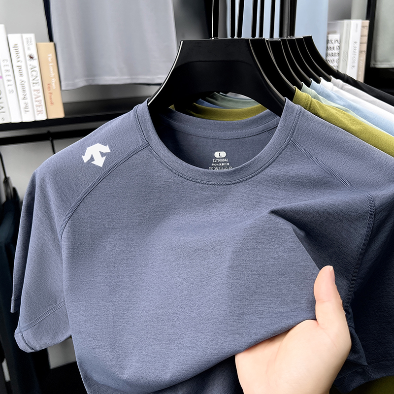 Outlet Clearance Men's Short-Sleeve T-Shirt, Round Neck, Summer Outdoor Quick-Dry Stretchy Sportswear Top