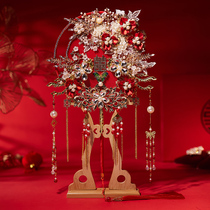 Heavy industry group fan bride wedding fan diy material package handmade Chinese Xiuhe clothing wedding fan wedding high-end fan