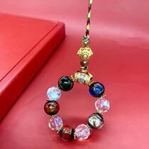 Incense ash glazed mobile phone chain Beijing temple same style pendant Xiaowufu womens beaded ring keychain pendant