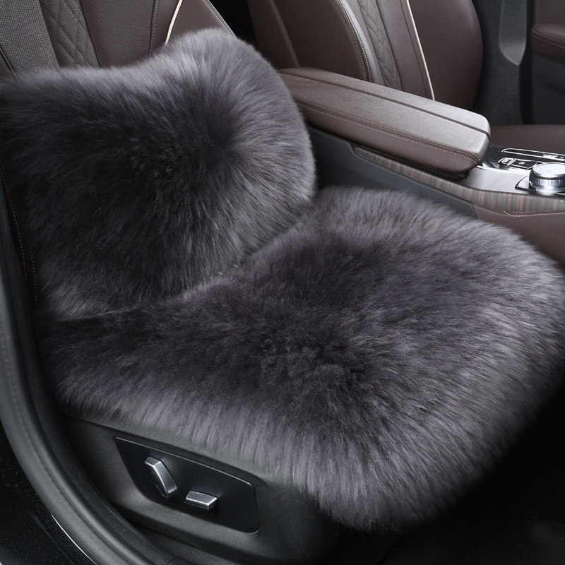 Winter car cushion pure wool fur integrated hair cushion long plush thickened warm without backrest monolithic car cushion woman-Taobao