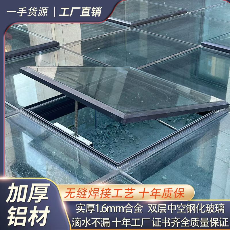 Aluminum Alloy Welded Electric and Manual Sunroom Skylight with Hollow Glass Roof and Sliding Smart Skylight