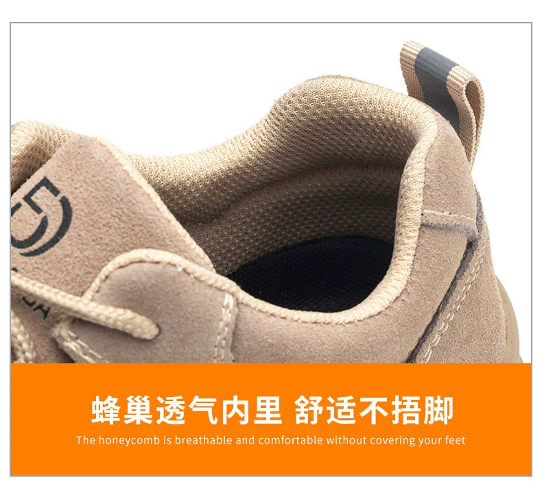 Genuine leather labor protection shoes, steel toe caps, anti-smash, anti-puncture work shoes, wear-resistant, high temperature resistant, anti-slip, anti-odor, welder protective shoes