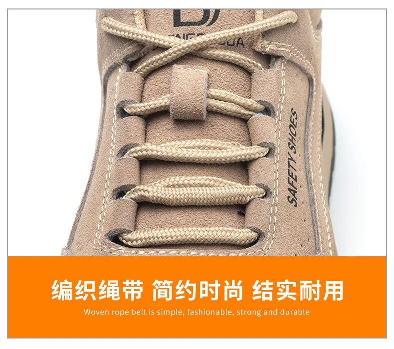 Genuine leather labor protection shoes, steel toe caps, anti-smash, anti-puncture work shoes, wear-resistant, high temperature resistant, anti-slip, anti-odor, welder protective shoes