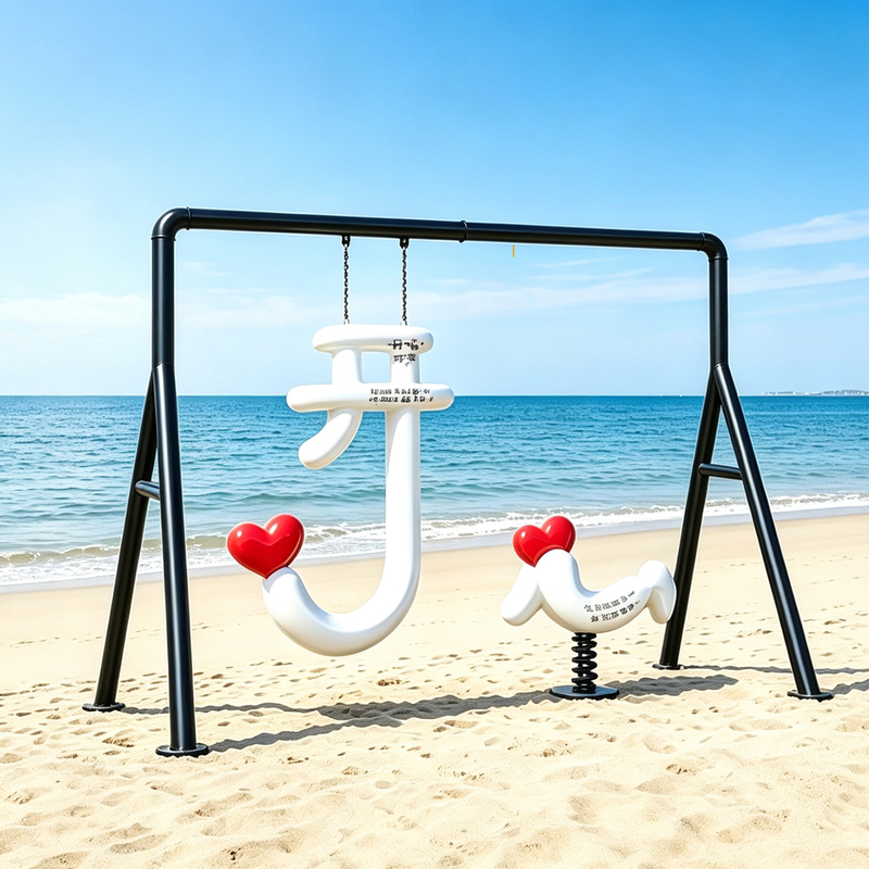 Internet-Famous Happy Fish School, Wine Bottle, Cloud, Rainbow, Swing Sculpture, Flower Sea, Scenic Area, Park, Beach, Photo-Worthy Decorative Display