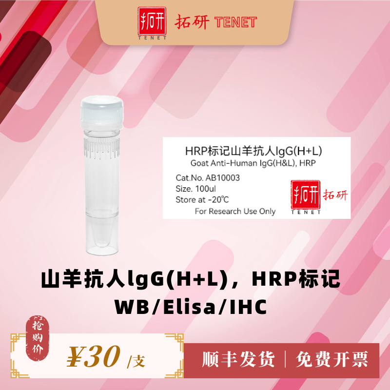HRP标记山羊抗人lgG(H+L)/二抗/WB/ELISA/IHC实验