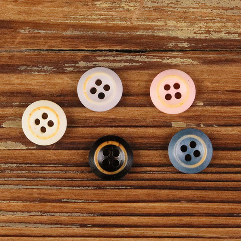 10.5mm Ox Bone Distressed Caramel Color Black Lake Blue Pink Spring and Summer Shirt Buttons Henry Light Gray Buttons
