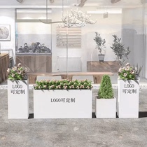 Outdoor flower box outside commercial street cafe iron flower pot rectangular flower trough partition fence flower bed customization