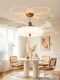 Hp Lighting French Cream Vintage Fan Light Walnut Color Petal Shape Bedroom Silent Eye Protection Ceiling Fan Light