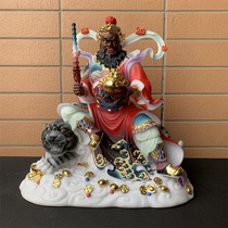 Synthetic solid white marble Wu Wealth God Zhao Gongming Buddha statue in the living room to worship the five-way god statue of Lucky Riding Tiger.