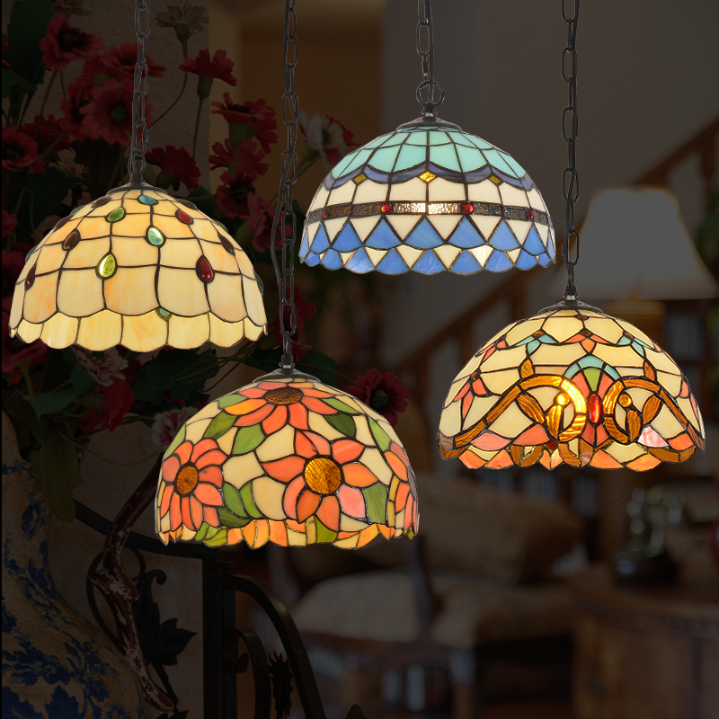Mediterranean Stained Glass Japanese American Country Style Nordic Bedroom Dining Room Guesthouse Private Room Entrance Light Luxury Chandelier