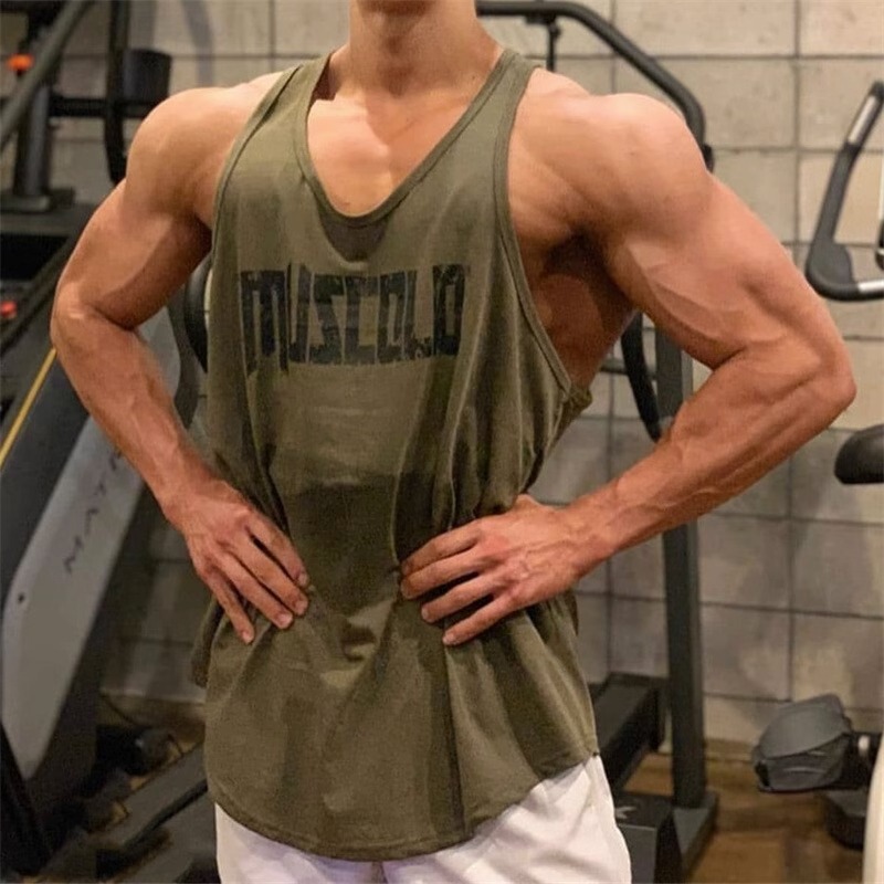 American-Style Sleeveless Tank Top That Absorbs Sweat, Shows Muscles, Is Suitable for Exercise, Loose and Breathable, for Weightlifting Training and Fitness, Men's Top