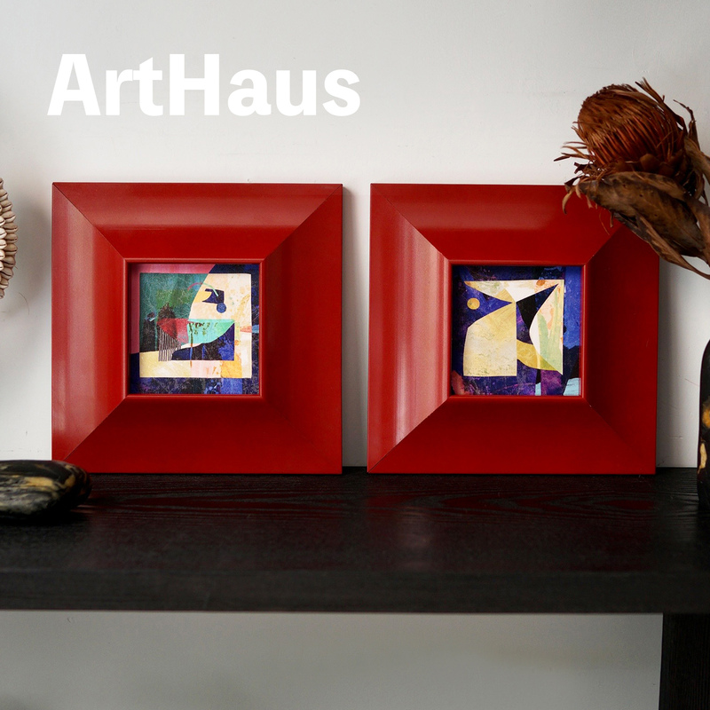 Arthaus Red Dream Window Contrast Color Abstract Texture Stone Pattern Bauhaus Decorative Painting Modern Three-Dimensional Frame
