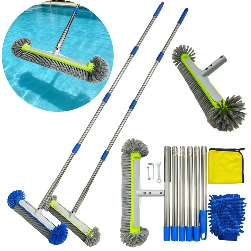 Cross-Border Popular Pool Cleaning Brush 17inch Pool Brush Set Floor Cleaning Moss Brush Bristle Brush Round Head Ball Cross-Border Popular Pool Cleaning Brush 17inch Pool Brush Set Floor Cleaning Moss Brush Bristle Brush Round Head Ball