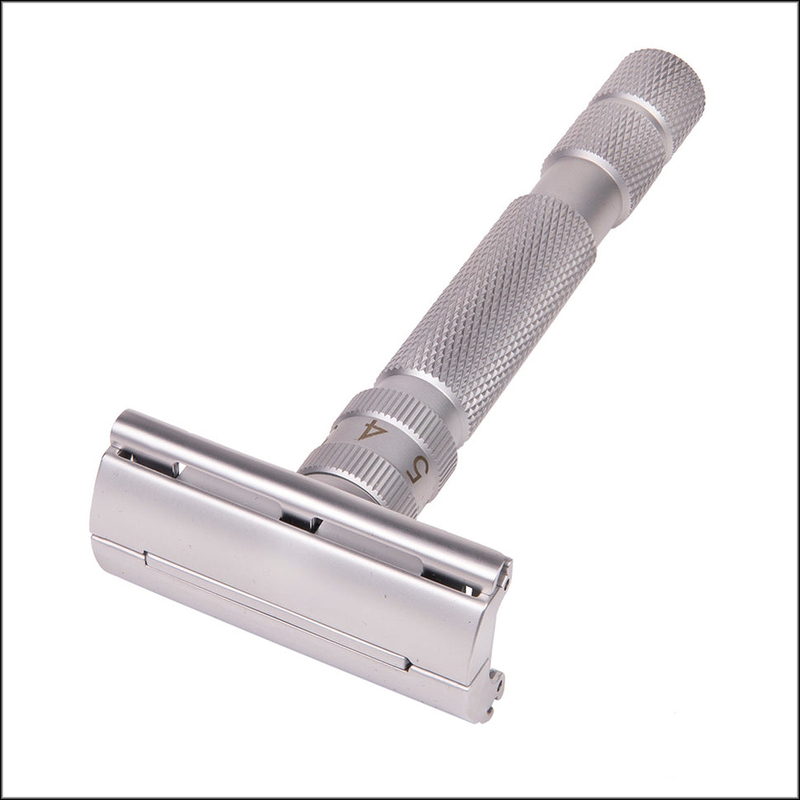 Rockwell Razors T2 Stainless Steel Adjustable Twist Open De Safety Razor