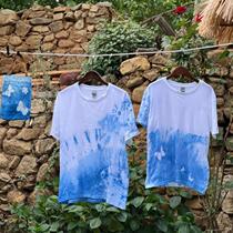 Intangible cultural heritage tie-dyed t-shirt tops socks tie material package Fathers Day gift for dad Chinese traditional handmade diy