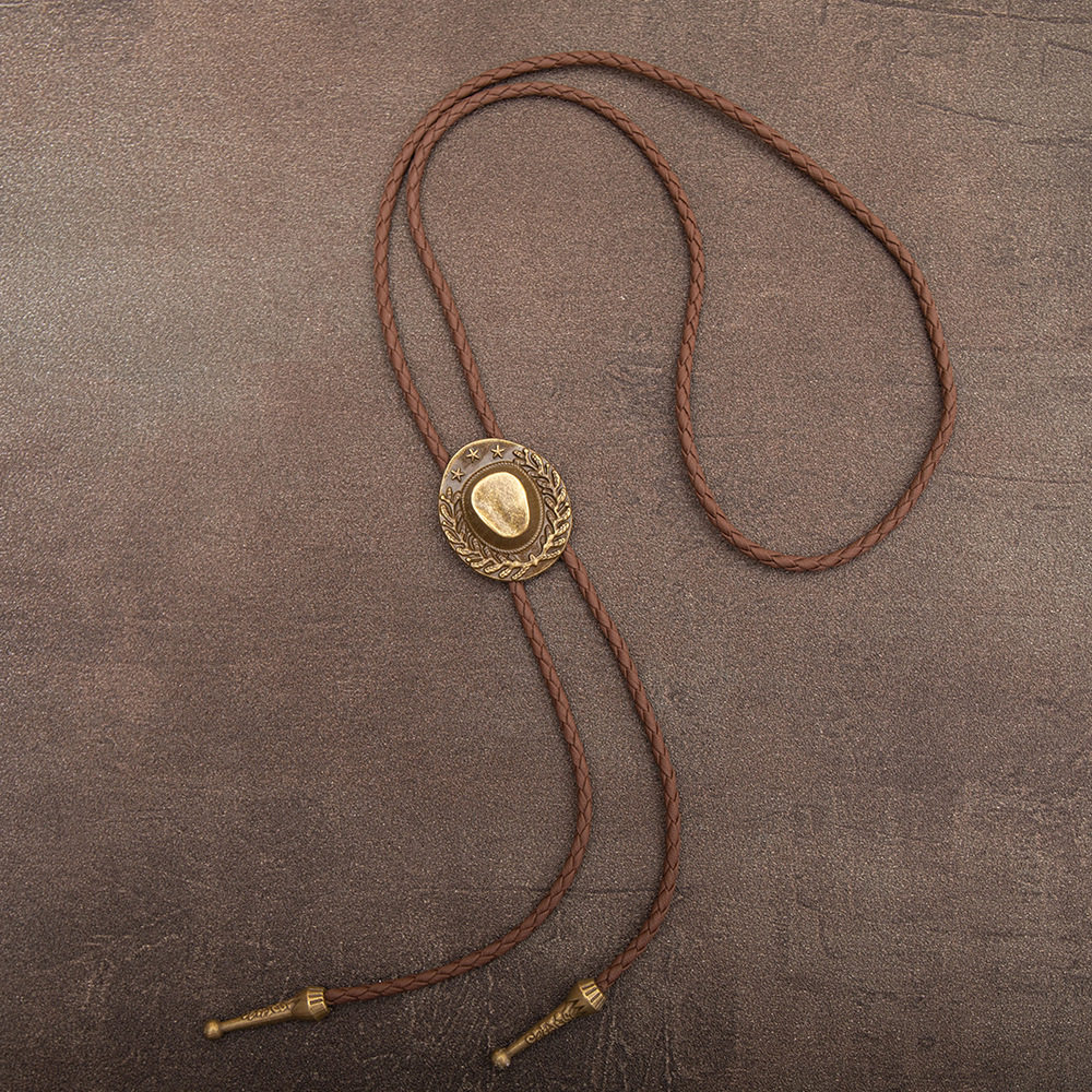 European and American style Western cowboy hat, Poirot tie, fashionable collar necklace, shirt collar cord, unisex