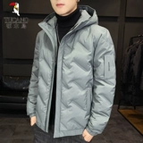 Мужской пуховик с пухом, удерживающая тепло мужская куртка с капюшоном, 2024 года