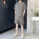Woodpecker Ice Silk Sports Suit Men's Short-Sleeve T-Shirt 2025 Summer New Style with Casual Shorts Set