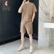 Woodpecker Ice Silk Sports Suit Men's Short-Sleeve T-Shirt 2025 Summer New Style with Casual Shorts Set