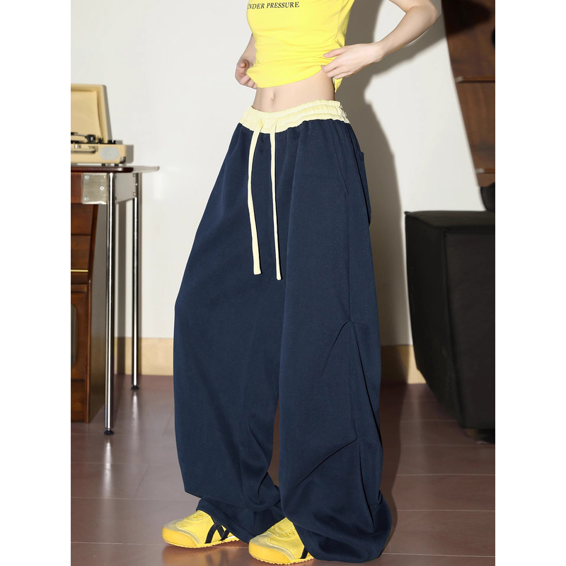 British Dhwa Straight-Leg Casual Pants for Women, Spring/Summer 2026 Hot New Style, Fashionable, Lazy, Casual, Versatile Wide-Leg Sweatpants
