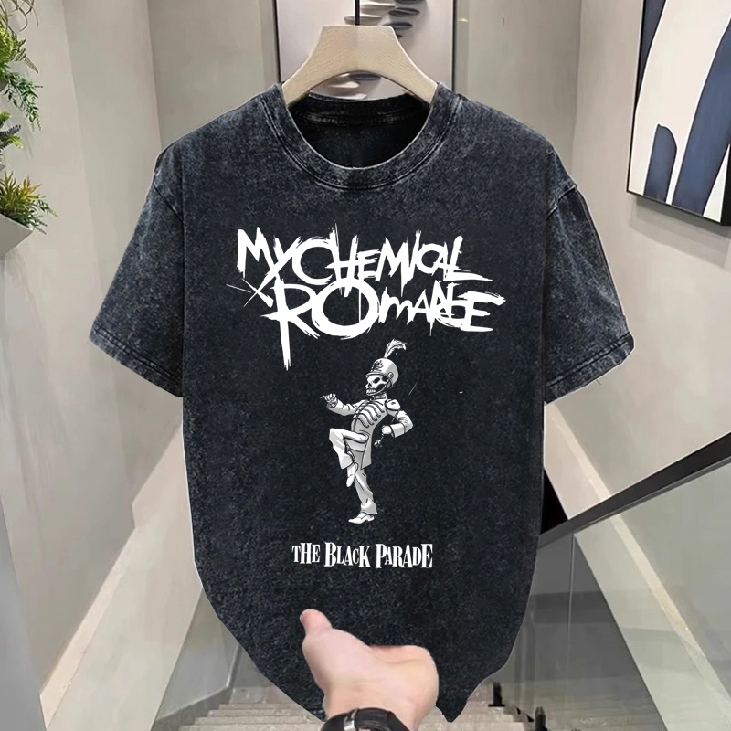 My Chemical Romance Band Merchandise Printed Short-Sleeve T-Shirt Washed and Distressed Top